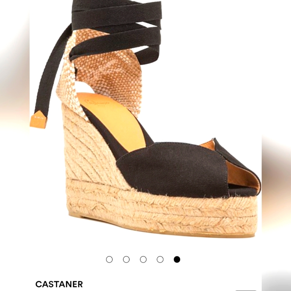 CASTAÑER Bilina Peep-Toe Platform Wedge Espadrilles - 40